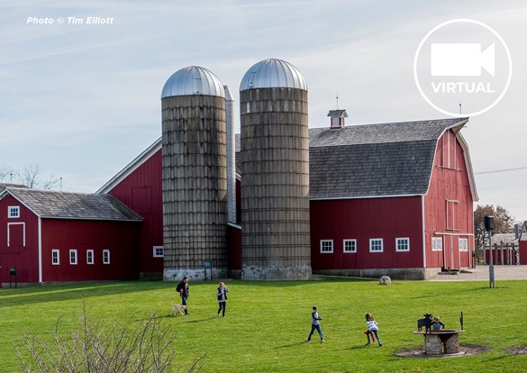 Beautiful red barns and towering silos of the historic Bonner Farm