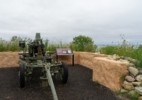 Antique artillery canon on display at Fort Sheridan