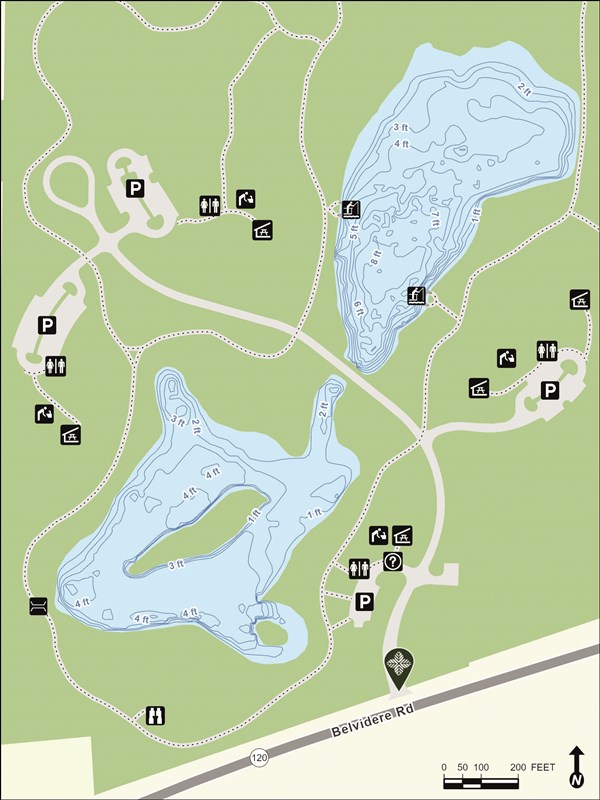 Nippersink topographical fishing map for Lake County, IL