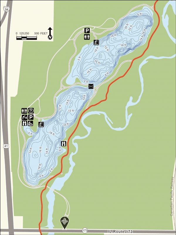 Sterling Lake topographical fishing map for Lake County, IL