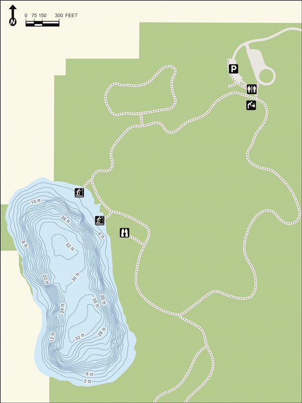 Timber Lake topographical fishing map for Lake County, IL